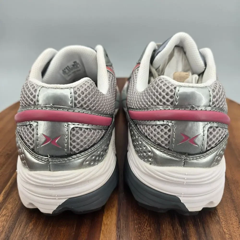 Aetrex Zoom Runner Shoes Womens 8.5 M Silver Cranberry Pink Orthotic Sneakers